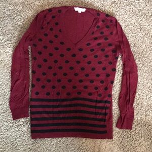 Crimson and black Loft sweater medium